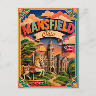 Cartão Postal PopCut Estados Mansfield Ohio Arte em Papel
