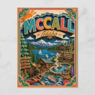 Cartão Postal PopCut Estados McCall Idaho Arte em Papel