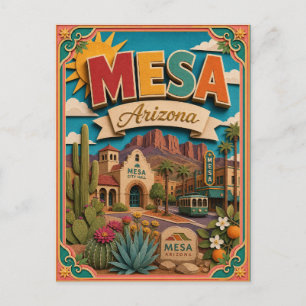 Cartão Postal PopCut Estados Mesa Arizona Arte em Papel