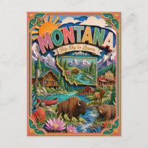 PopCut Estados Montana Colorida Arte em Papel 3D