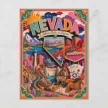 PopCut Estados Nevada Arte Colorida em Papel 3D