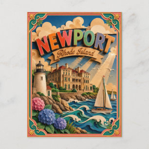 Cartão Postal PopCut Estados Newport Rhode Island Arte em Papel