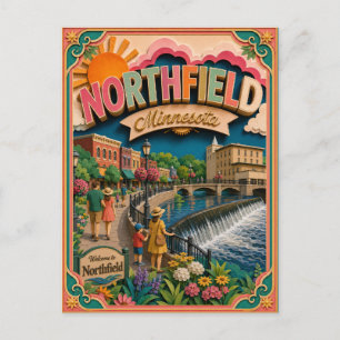 Cartão Postal PopCut Estados Northfield Minnesota Arte em Papel