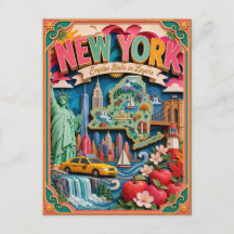 PopCut Estados Nova York Colorida Arte em Papel 3D