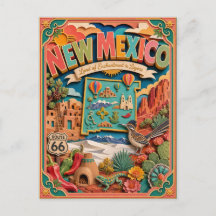 PopCut Estados Novo México Arte Colorida em Papel