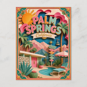 Cartão Postal PopCut Estados Palm Springs Califórnia Arte de Pap