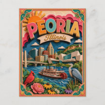 PopCut Estados Peoria Illinois Arte em Papel
