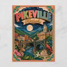 PopCut Estados Pikeville Kentucky Arte em Papel