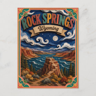 Cartão Postal PopCut Estados Rock Springs Wyoming Arte em Papel
