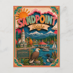 Cartão Postal PopCut Estados Sandpoint Idaho Arte em Papel