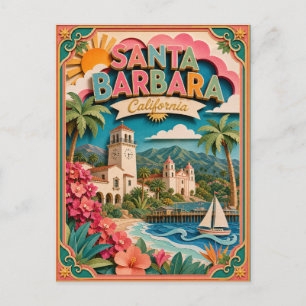 Cartão Postal PopCut Estados Santa Bárbara Califórnia Arte em Pa
