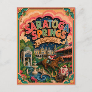 Cartão Postal PopCut Estados Saratoga Springs Nova York Arte em