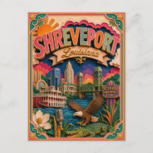 PopCut Estados Shreveport Louisiana Arte em Papel
