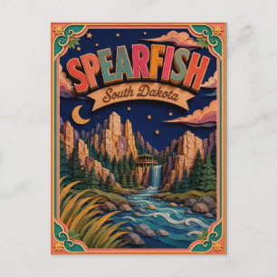 Cartão Postal PopCut Estados Spearfish Dakota do Sul Arte em Pap
