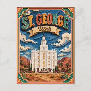 Cartão Postal PopCut Estados St. George Utah Arte em Papel