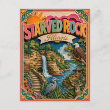 PopCut Estados Starved Rock Illinois Arte em Papel