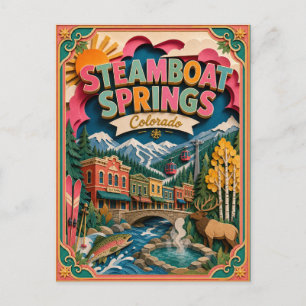 Cartão Postal PopCut Estados Steamboat Springs Colorado Arte de 