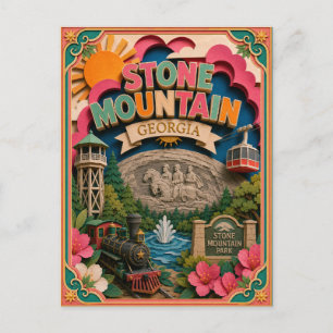 Cartão Postal PopCut Estados Stone Mountain Geórgia Arte em Pape