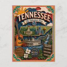 PopCut Estados Tennessee Arte Colorida em Papel 3D