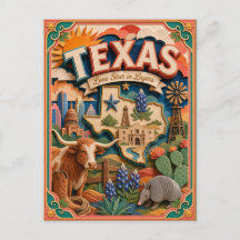 PopCut Estados Texas Colorida Arte em Papel 3D