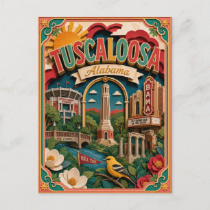 Cartão Postal PopCut Estados Tuscaloosa Alabama Arte em Papel