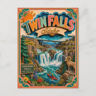 Cartão Postal PopCut Estados Twin Falls Idaho Arte em Papel