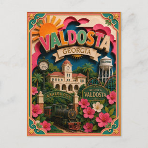 Cartão Postal PopCut Estados Valdosta Geórgia Arte em Papel