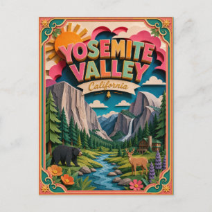 Cartão Postal PopCut Estados Vale de Yosemite Califórnia Arte em