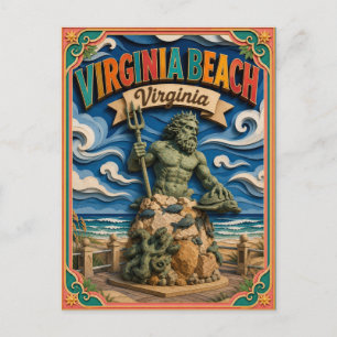 Cartão Postal PopCut Estados Virginia Beach Virgínia Arte em Pap