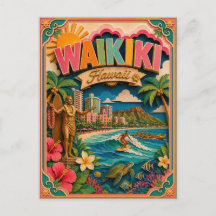 PopCut Estados Waikiki Havaí Arte em Papel
