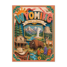 PopCut Estados Wyoming Arte Colorida em Papel 3D