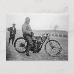 Cartão Postal Pope Motorcycle Racer, 1915