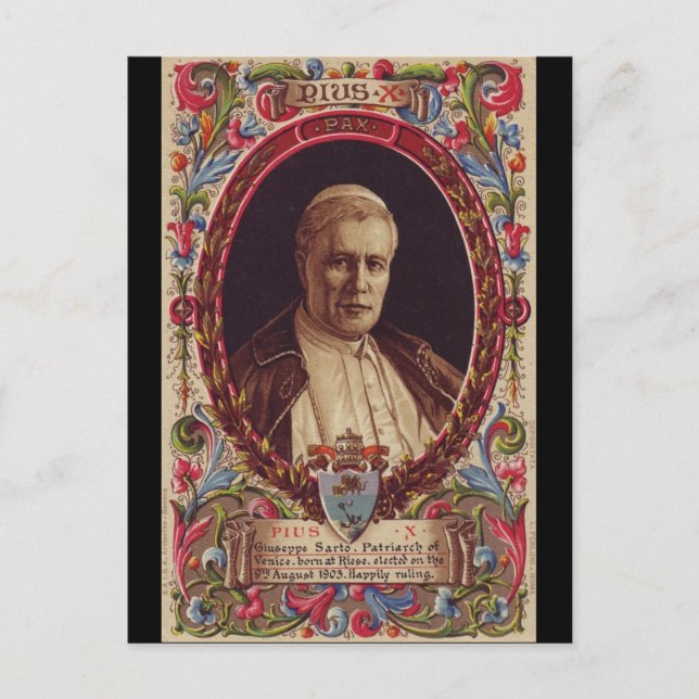 Cartão Postal Pope Santo Pius X (Frente)