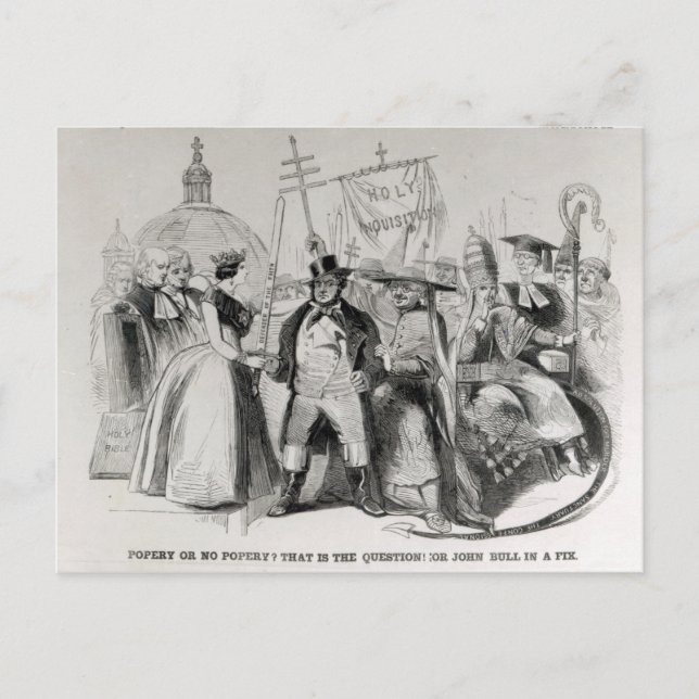 Cartão Postal Popery ou No Popery? 1850 (Frente)