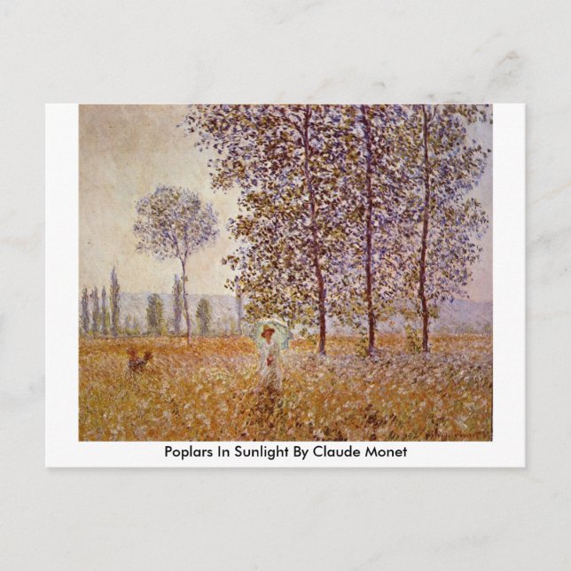 Cartão Postal Poplares À Luz Do Sol Por Claude Monet (Frente)
