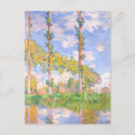 Cartão Postal Poplares eólicos monet na paisagem de Sun Vintage