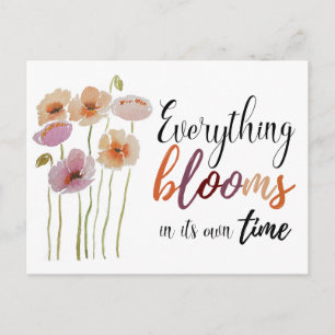 Cartão Postal Poppies de Aquarela - Tudo floresce