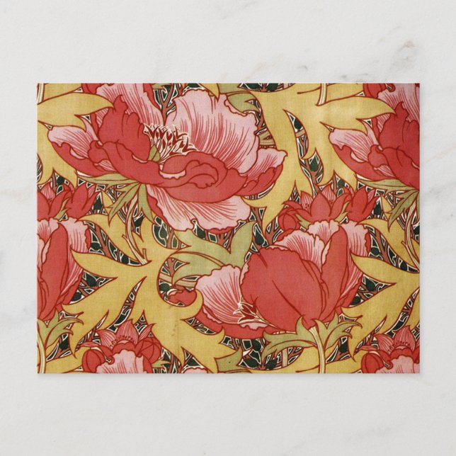 Cartão Postal Poppies de William Morris (Frente)