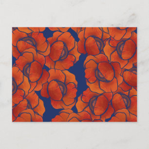 Cartão Postal Poppies Patterna Art Poppy