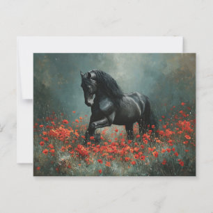 Cartão Postal Poppies Vermelhos do Estalão Negro