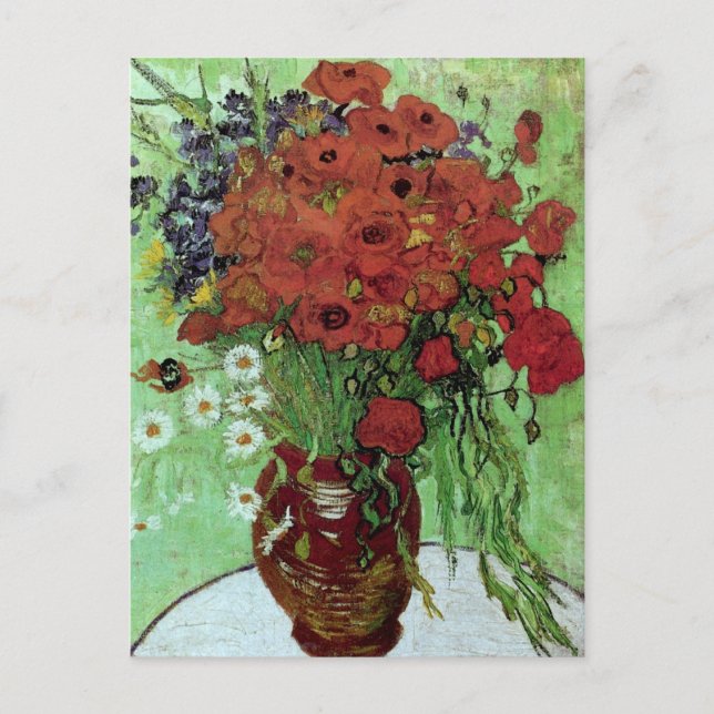 Cartão Postal Poppies vermelhos e margaridas (F280)Van Gogh Fine (Frente)