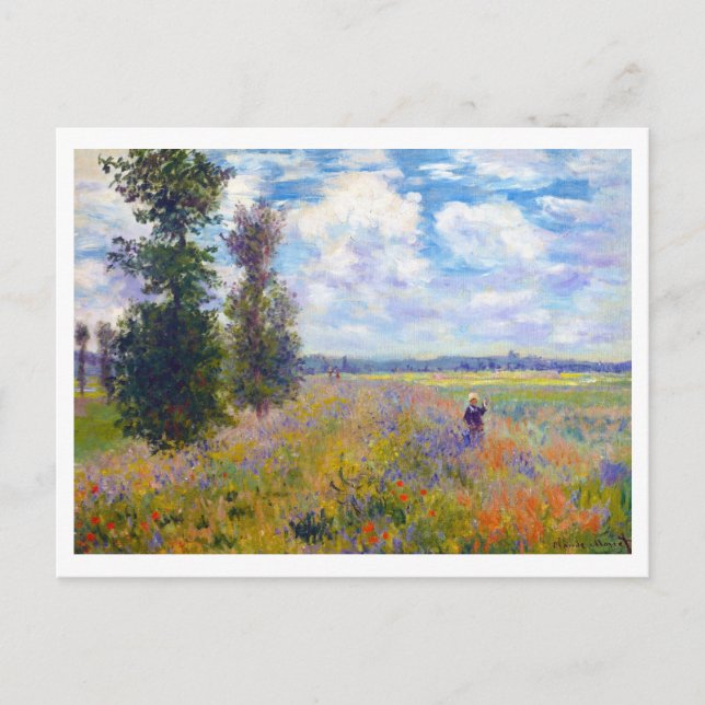 Cartão Postal Poppy Field, Argenteuil, 1875 Claude Monet (Frente)