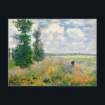 Cartão Postal Poppy Fields perto do Argenteuil por Claude Monet<br><div class="desc">Poppy Fields,  perto da Argentina,  por Claude Monet,  1875,  óleo na canvas</div>