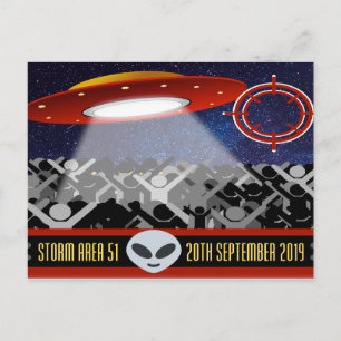 Cartão postal popular de humor meme Storm Area 51