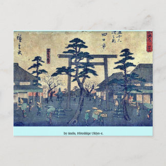 Cartão Postal por Ando, Hiroshige Ukiyo-e.
