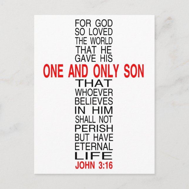 Cartão postal Por Deus Assim Amou O Mundo (Frente)