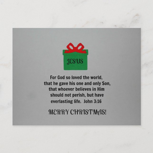 Cartão Postal Por Deus tanto amava o mundo... (Frente)