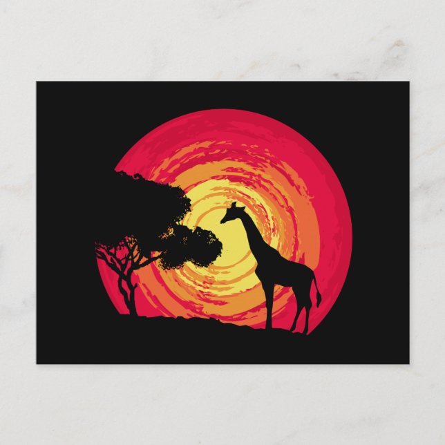 Cartão Postal pôr do sol africano (Frente)