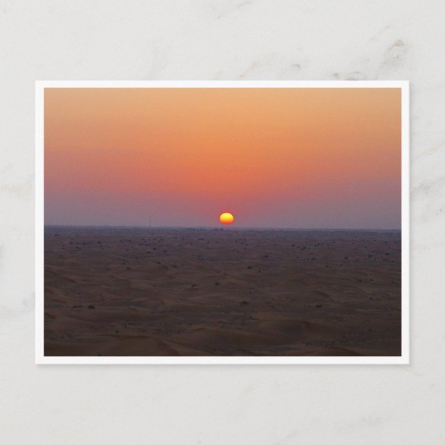Cartão Postal pôr do sol árabe (Frente)