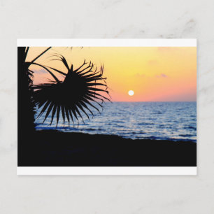 CARTÃO POSTAL POR DO SOL BONITO DA PRAIA